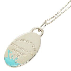 Tiffany & Co Return to Color Splash Oval Silver Necklace
